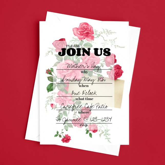 Invitation élégante avec écriture florale à complé (Créateur téléchargé)
