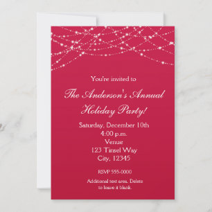 Invitation élégante avec paillettes rouges pour le