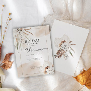 Invitation Élégante Baby Shower Bohème Florale