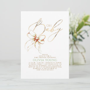 Invitation Élégante Baby Shower d'Automne Terracotta et Vert 