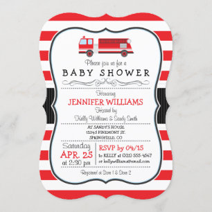 Invitation Élégante Baby shower de camion-feu