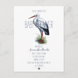 Invitation élégante Baby shower de cigogne
