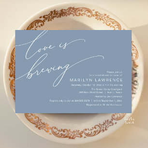 Invitation Élégante Baby Shower de Mariage Bleu Poussiéreux B