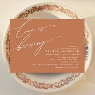 Invitation Élégante Baby Shower de Mariage Copper Brown Brass