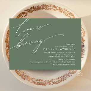 Invitation Élégante Baby Shower de Mariage Vert Sauge Brasser