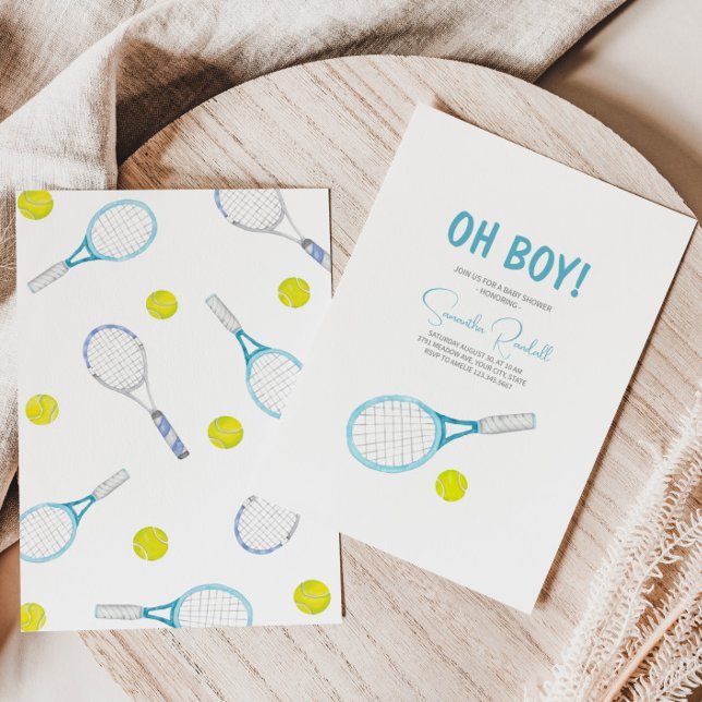 Invitation Élégante Baby shower De Tennis (Créateur téléchargé)