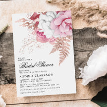Élégante Baby Shower Florale Aquarelle Rose