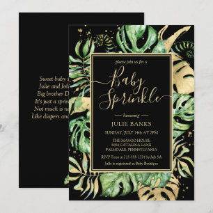 Invitation Élégante Baby Sprinkle Tropicale et Mixte