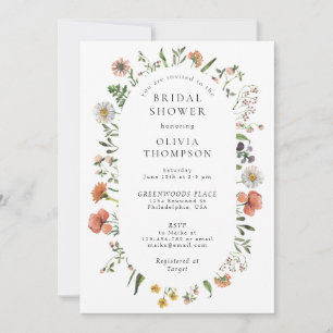 Invitation Elégante Boho Spring Fleur sauvage Arch Fête des m