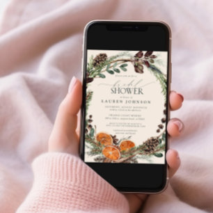 Invitation Elégante Boho verdure Citrus Fête des mariées d'au