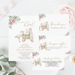 Invitation Elégante Bouilloire d'aquarelle Baby shower bébé f