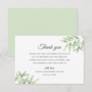 Invitation Élégante Branche D'Olivier. Merci mariage simple