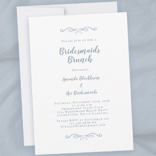 Invitation Elégante Bridal Brunch Bridesmaitres Dusty Blue Ch