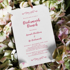 Invitation Élégante Bridal Brunch Bridesmaitres Magenta Red C