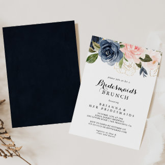 Invitation Elégante Bridesmaids Floral d'hiver Brunch Douche