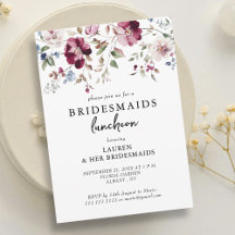 Élégante Bridesmaitres Florales Luncheon Invitatio