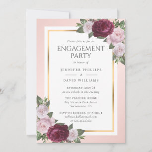 Invitation Elégante Burgundy Gold Blush
