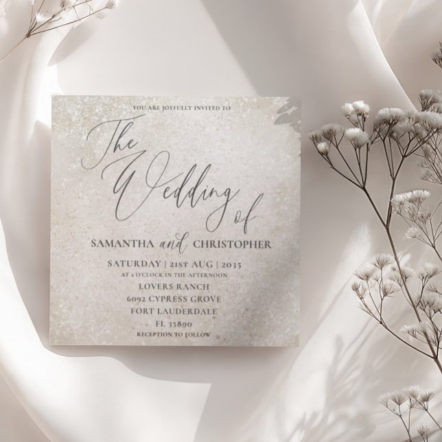 Invitation Élégante Calligraphie Champagne Gold Mariage (Créateur téléchargé)