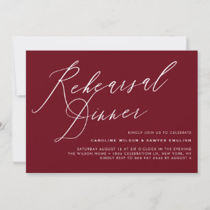 Invitation Élégante calligraphie Dîner de répétition de Bourg