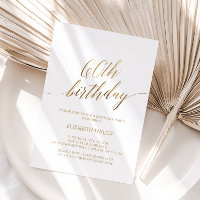 Élégante Calligraphie Dorée 60e Anniversaire