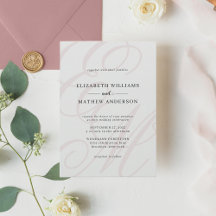 Élégante calligraphie Dusty rose Mariage