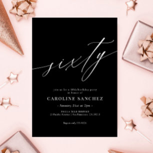 Invitation Élégante calligraphie moderne 60e anniversaire