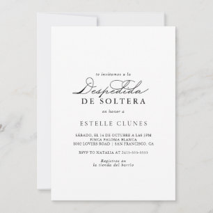 Invitation Élégante calligraphie moderne Fête des mariées esp