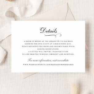 Invitation Élégante calligraphie Ornament Script Mariage Déta