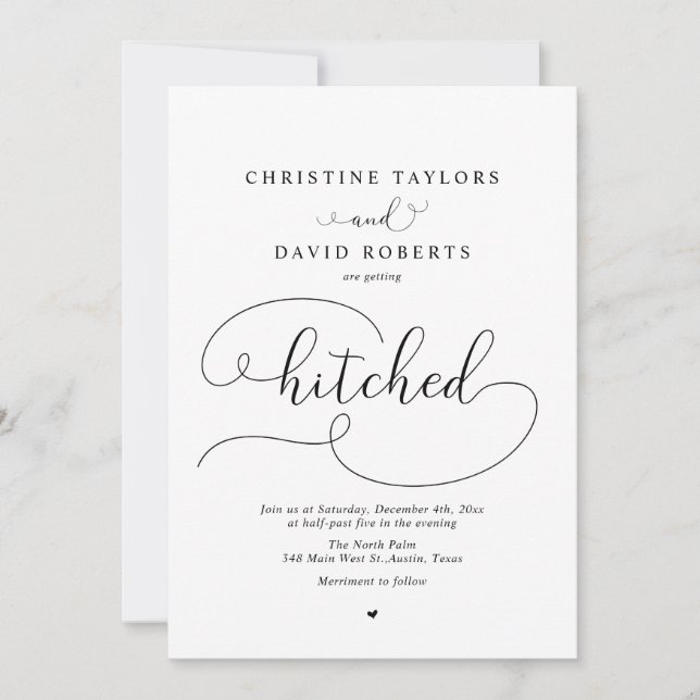 Invitation Élégante calligraphie, Se Faire Hitler (Devant)