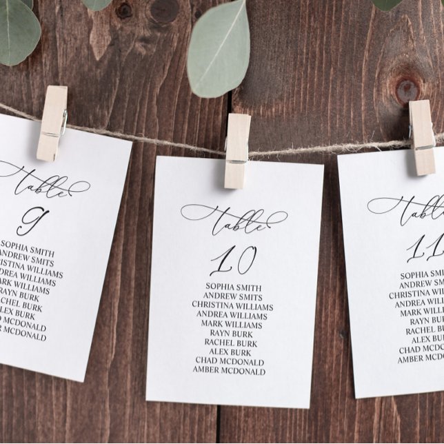 Invitation Élégante calligraphie Tableau Numéro 10 Tableau de (Créateur téléchargé)