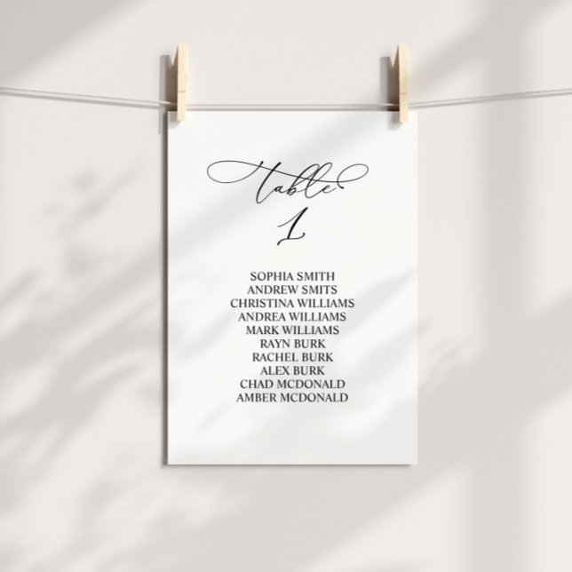 Invitation Élégante calligraphie Tableau Numéro 1 Tableau de  (Créateur téléchargé)