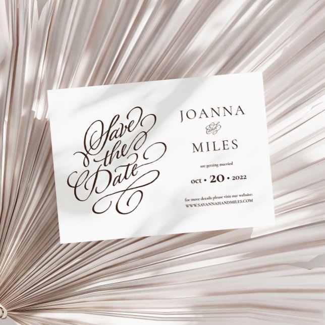 Invitation Élégante calligraphie tonalité neutre Enregistrer  (Créateur téléchargé)