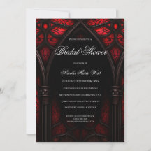Elégante cathédrale rouge et noire Fête des mariée