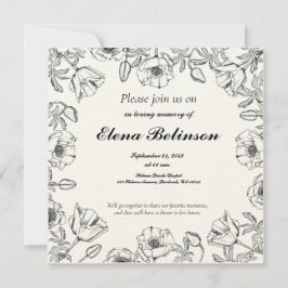 Invitation Élégante célébration de la vie funéraire commémora