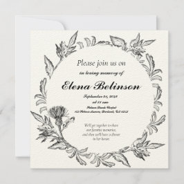 Invitation Élégante célébration de la vie funéraire commémora
