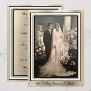 Invitation Élégante célébration du 60e anniversaire