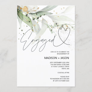 Invitation Élégante cérémonie de mariage Fiançailles des Euca