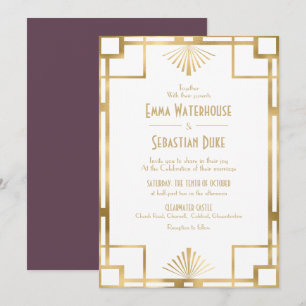Invitation Élégante chic great art deco wedding invita