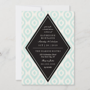Invitation Élégante Chic Mood Diamond Ikat Fête des mariées e