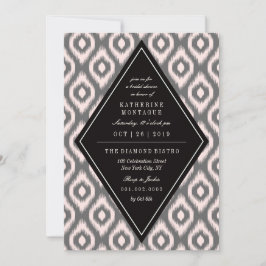 Invitation Élégante Chic Mood Diamond Ikat Fête des mariées e