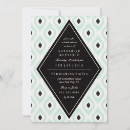 Invitation Élégante Chic Mood Diamond Ikat Fête des mariées e