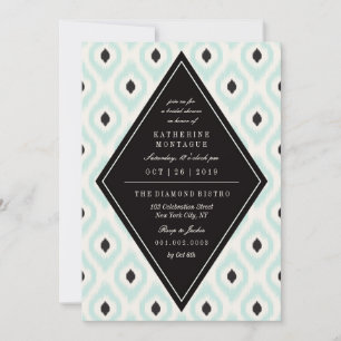 Invitation Élégante Chic Mood Diamond Ikat Fête des mariées e