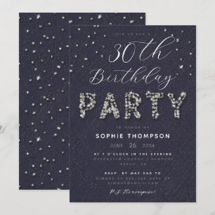 Invitation Élégante Chic Sparkle Parties scintillant Lilac fê