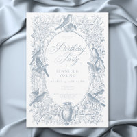 Elégante Chinoiserie Bleue Nature & Oiseaux Annive