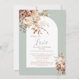 Invitation Élégante Chute En Amour Fête des mariées Florale