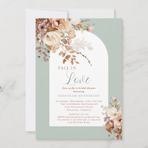 Invitation Élégante Chute En Amour Fête des mariées Florale