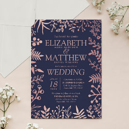 Invitation Elégante collection de Mariages floraux Roses et m