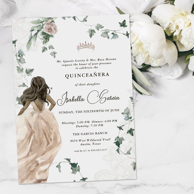 Invitation Élégante conte de fées princesse | Quinceañera 15e (Créateur téléchargé)