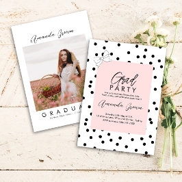 Invitation Élégante Coquette Bow graduation Party 2025