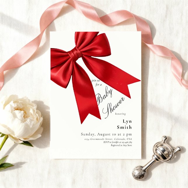 Invitation Élégante Coquette rose Baby shower de la corneille (Créateur téléchargé)